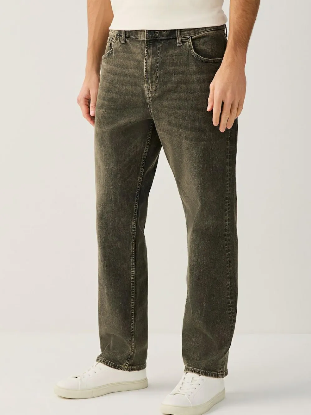 Next Black/Brown Single Straight Fit Classic Stretch Jeans^ Jeans|Jeans