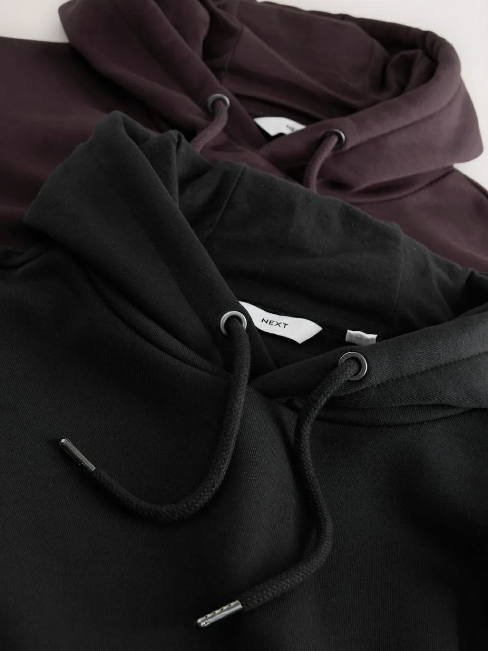 Best Next Cotton Rich Jersey Overhead Hoodies 2 Pack Black/Burgandy Red