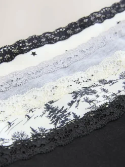 Next Midi Cotton Lace Knickers 4 Pack^Women Panties|All Lingerie