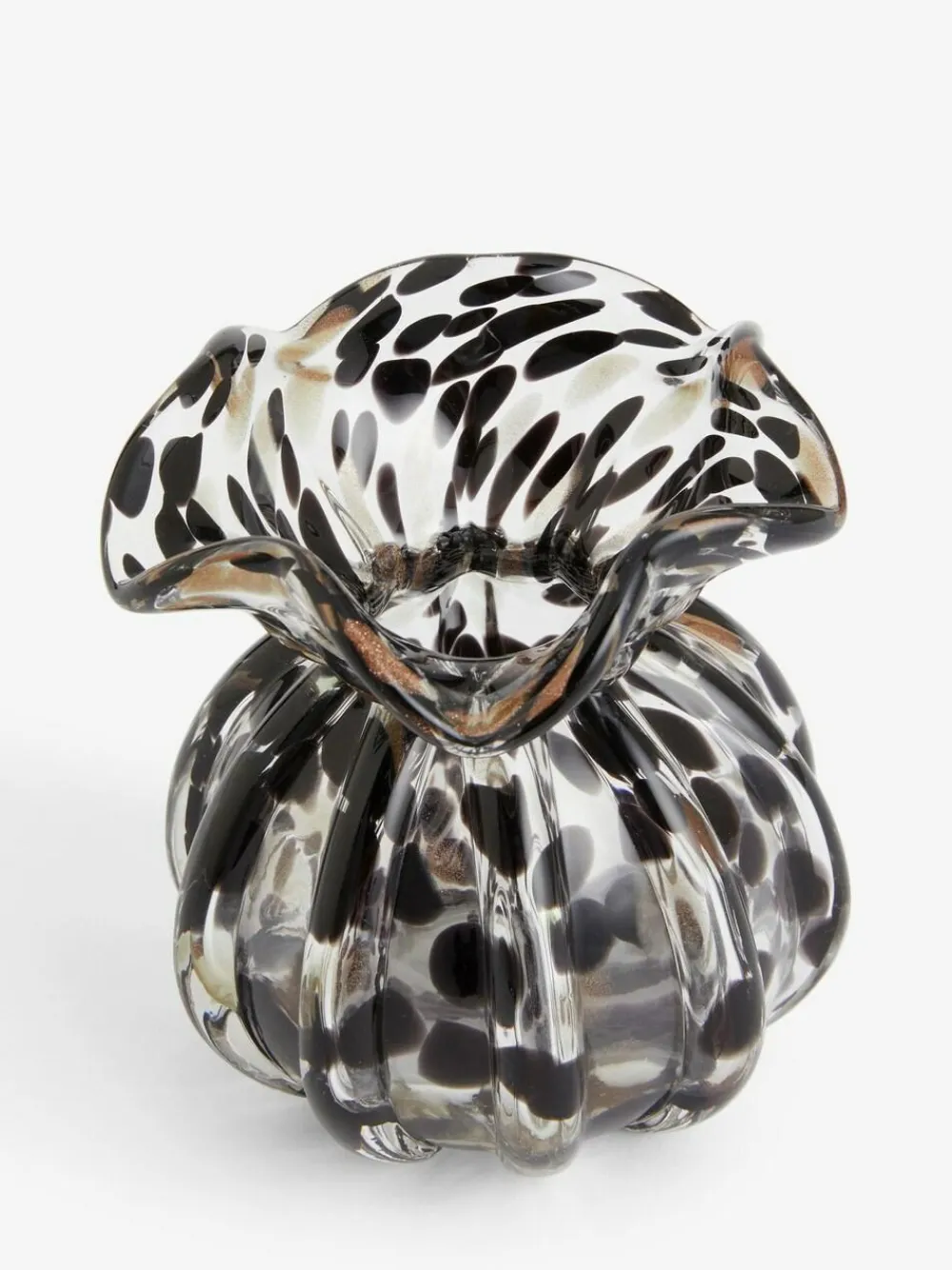 Online Next Mini Confetti Glass Flower Vase Black/Gold