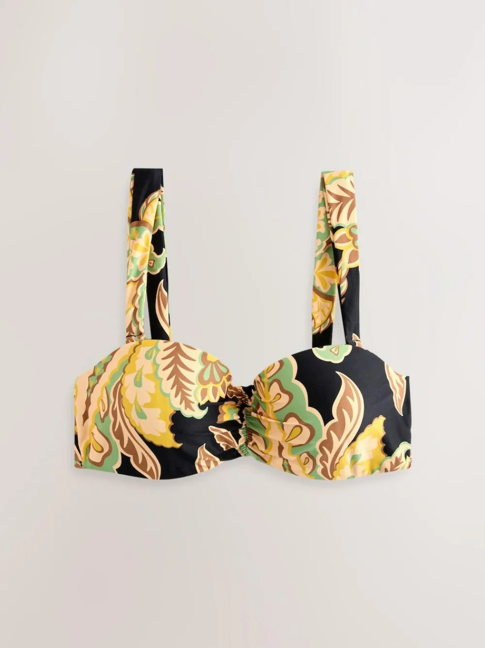 Next Black/Green Paisley Wired Bandeau Bikini Top^Women Swimwear