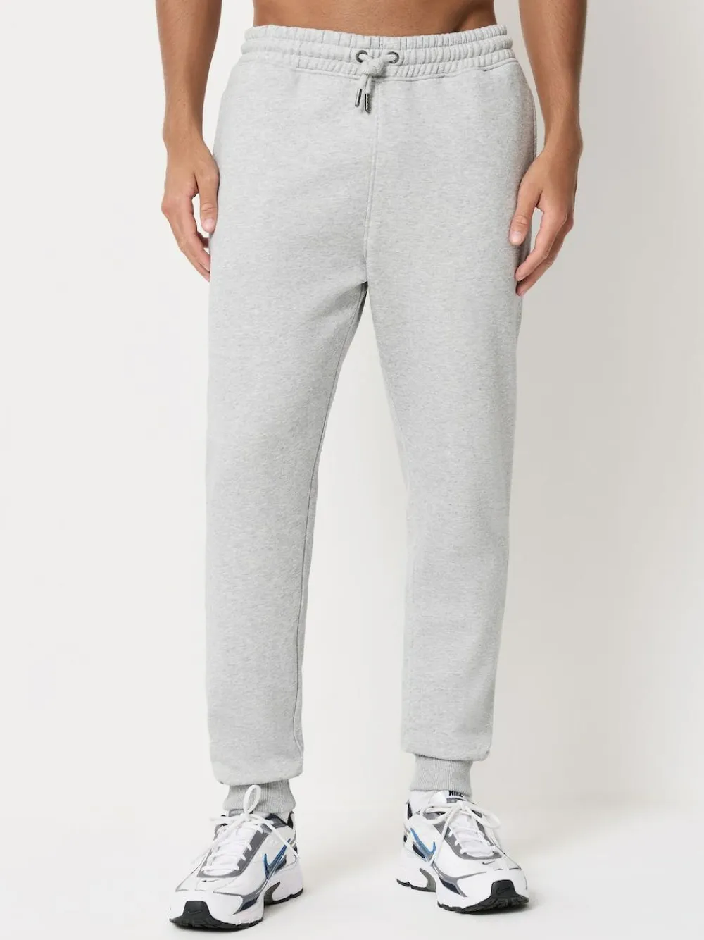 Outlet Next Slim Fit Brushback Heavyweight 2 Pack Joggers Black/Grey Marl