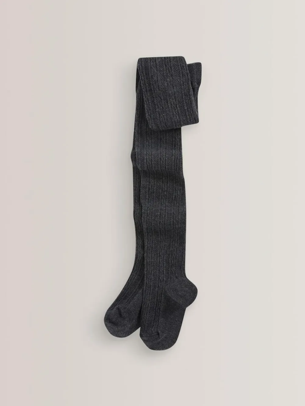 Discount Next Regular Length Cotton Rich Cable Tights 3 Pack Black/Grey