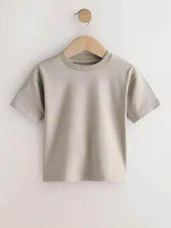 Best Next Black/Grey/Brown/Stone/White Short Sleeve T-Shirts 5 Pack (3mths-7yrs)