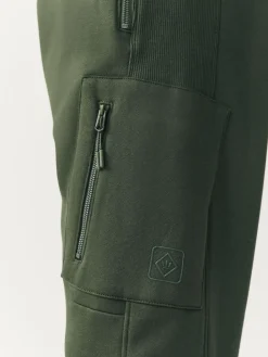 New Next Slim Fit Utility Brushback Heavyweight 2 Pack Cargo Joggers Black/Khaki Green