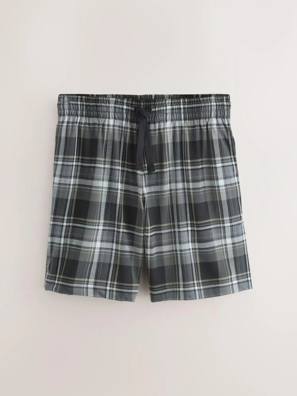 Outlet Next Black/Navy Blue Check Short Sleeve Jersey Pyjamas Set 2 Pack