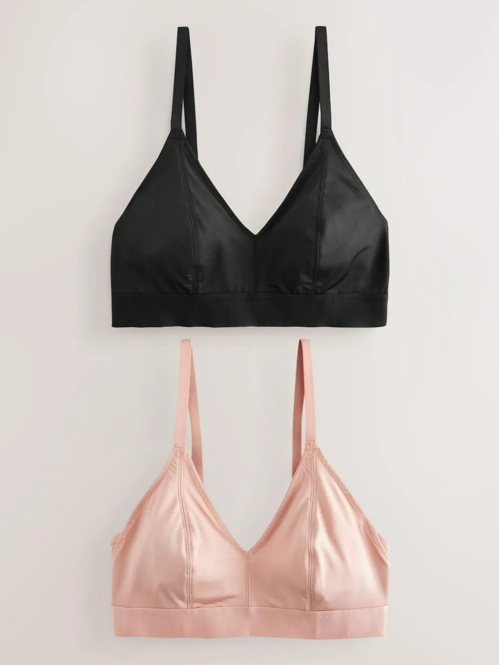 Hot Next Bralette DD+ Ultimate Comfort Non Wire Bralettes 2 Pack Black/Nude