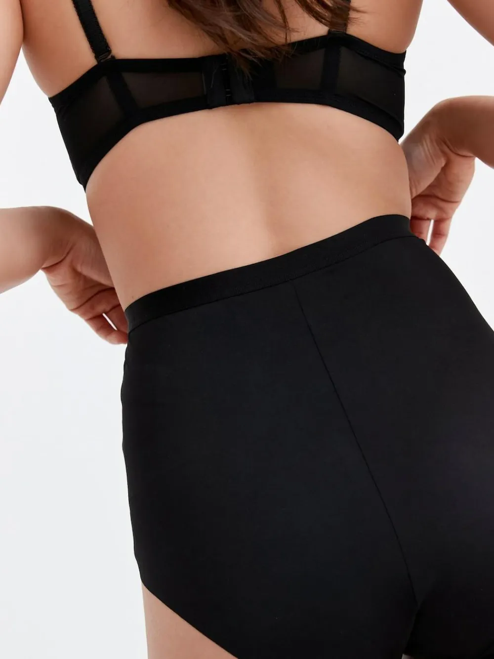 Next Black/Nude High Waist Lace Tummy Control Light Shaping Knickers 2 Pack