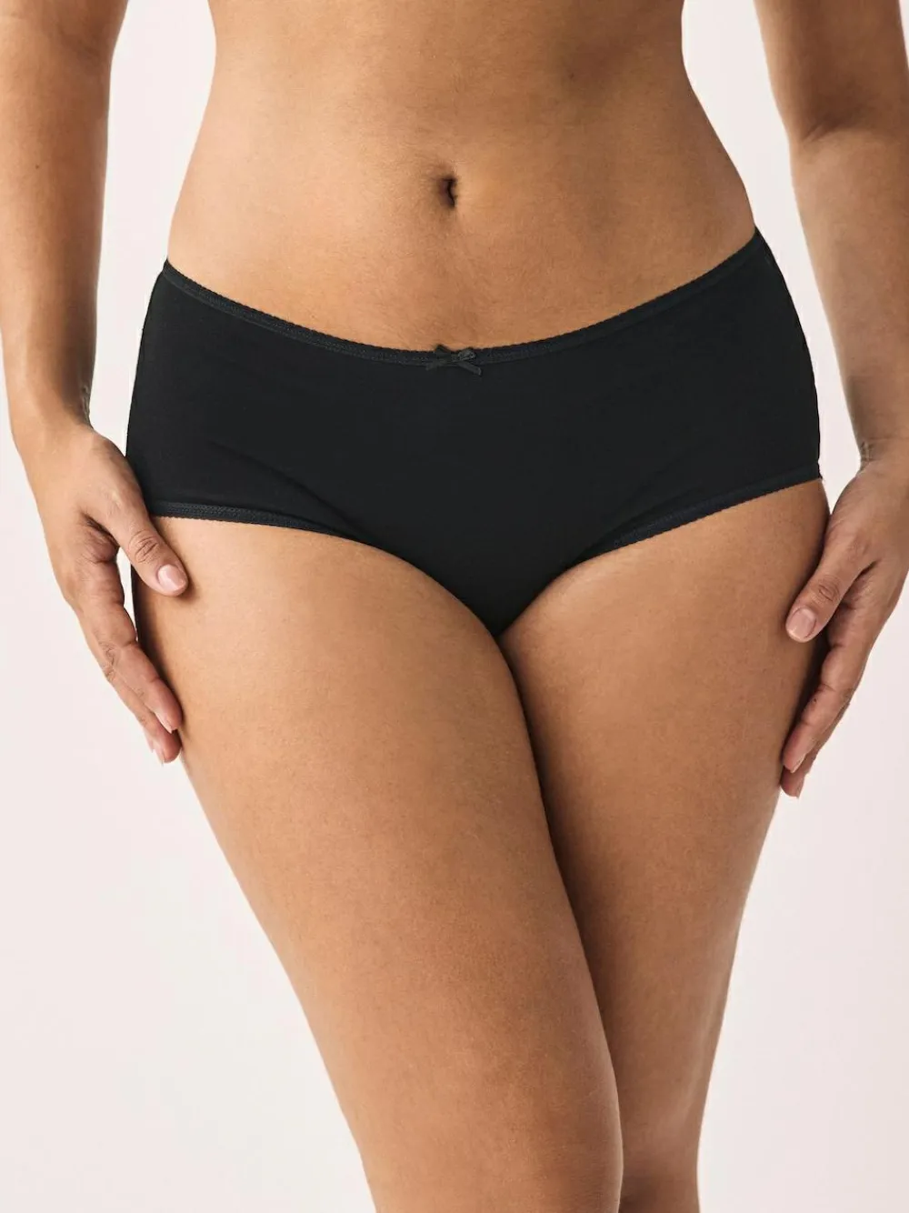 Hot Next Black/Pastel Rose Nude/White Midi Cotton Rich Knickers 5 Pack