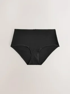Hot Next Black/Pastel Rose Nude/White Midi Cotton Rich Knickers 5 Pack