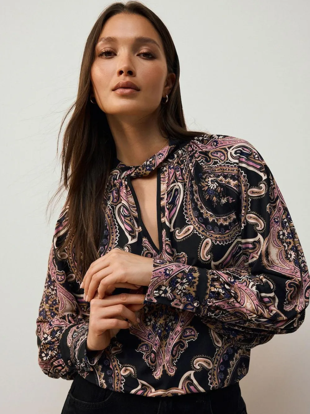Next Long Sleeve Twist Neck Jersey Blouse^Women Blouses & Shirts