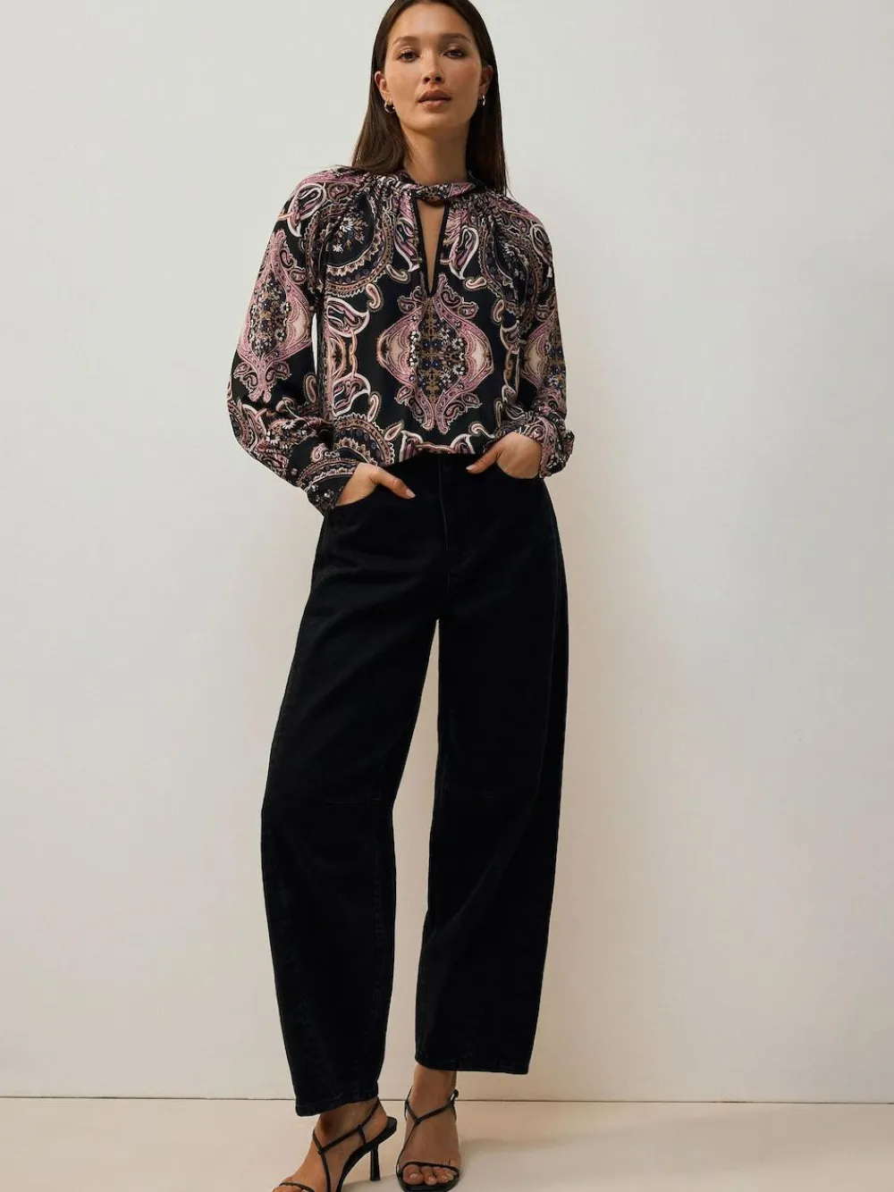 Next Long Sleeve Twist Neck Jersey Blouse^Women Blouses & Shirts