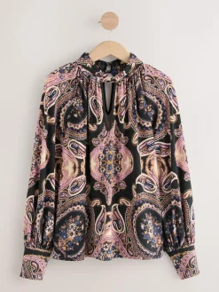 Next Long Sleeve Twist Neck Jersey Blouse^Women Blouses & Shirts