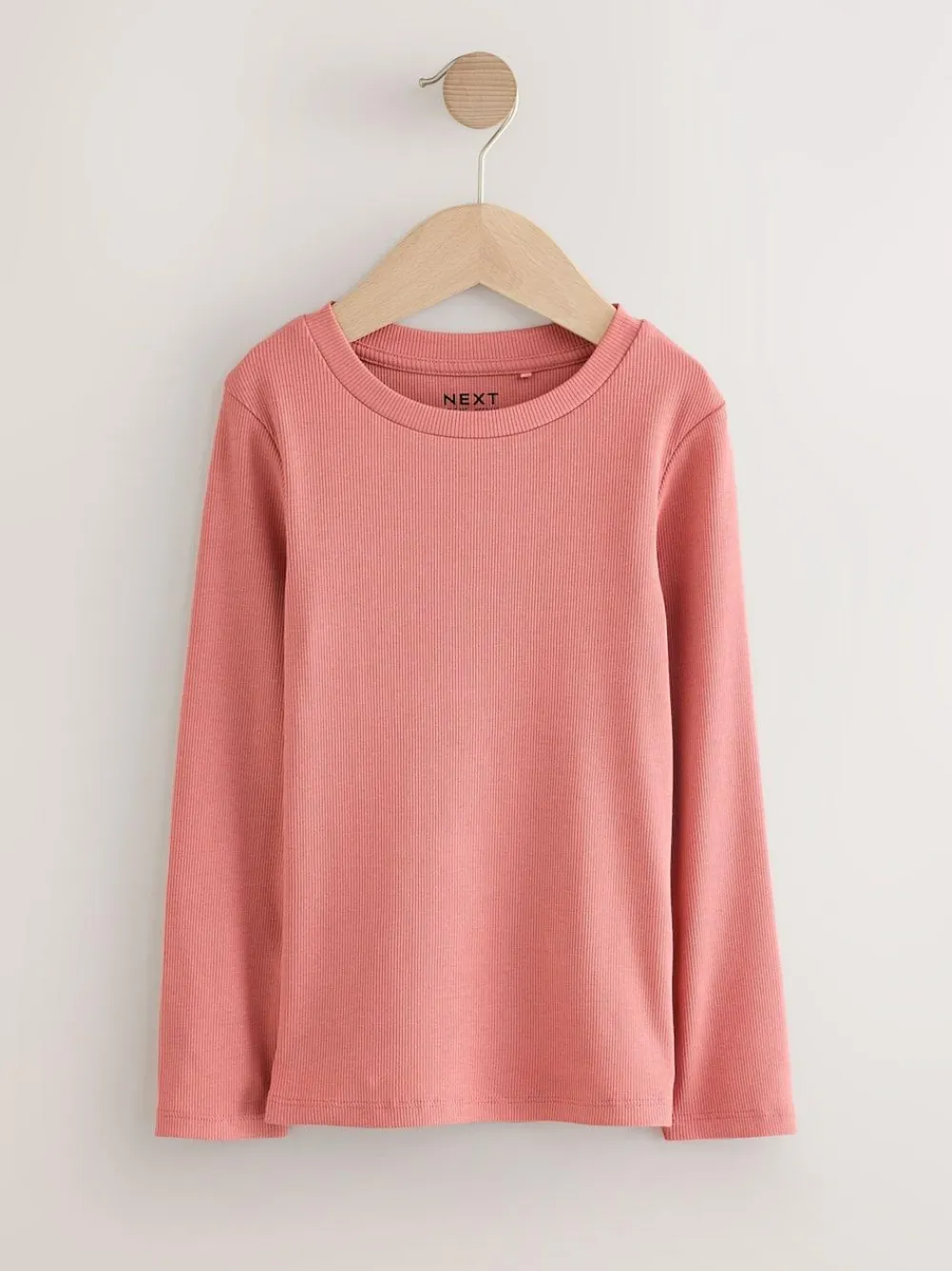 Clearance Next Black/Pink/White Long Sleeve Ribbed Tops 3 Pack (3-16yrs)