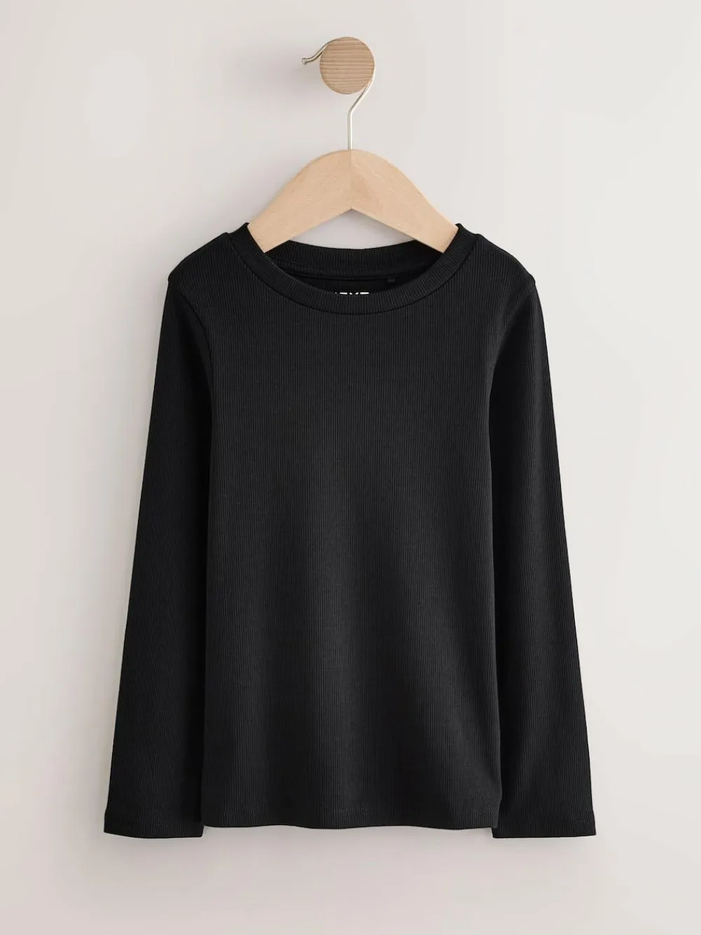 Clearance Next Black/Pink/White Long Sleeve Ribbed Tops 3 Pack (3-16yrs)
