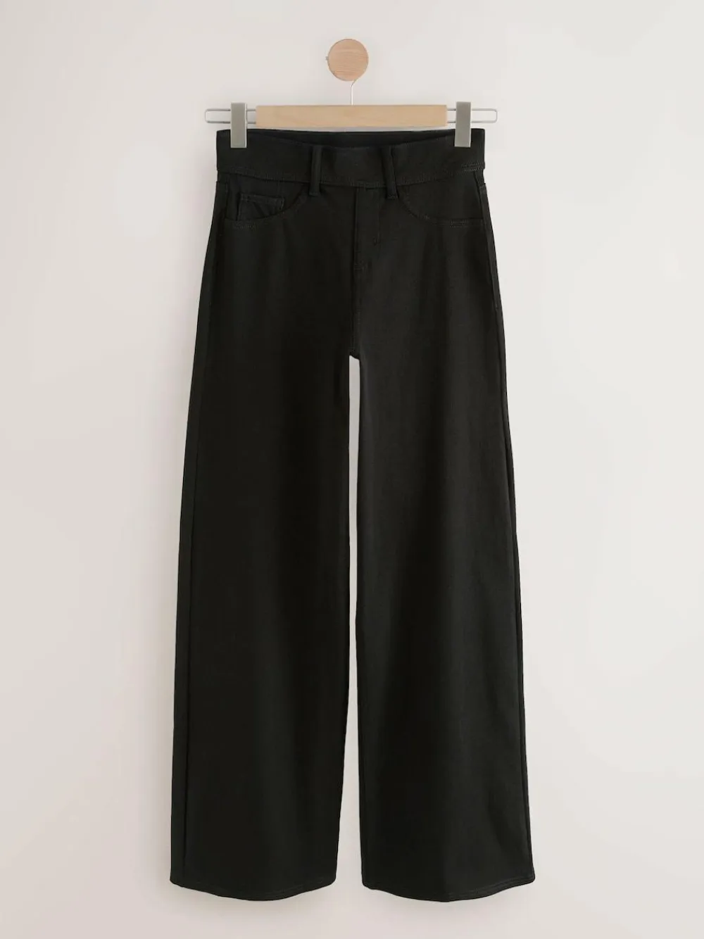 Hot Next Jersey Denim Wide Leg Trousers 2 Pack Black/Rinse Blue