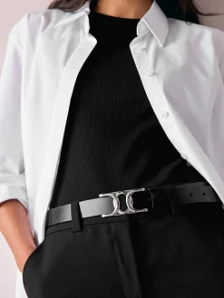Next Regular Statement Buckle Leather Belt^Women Belts