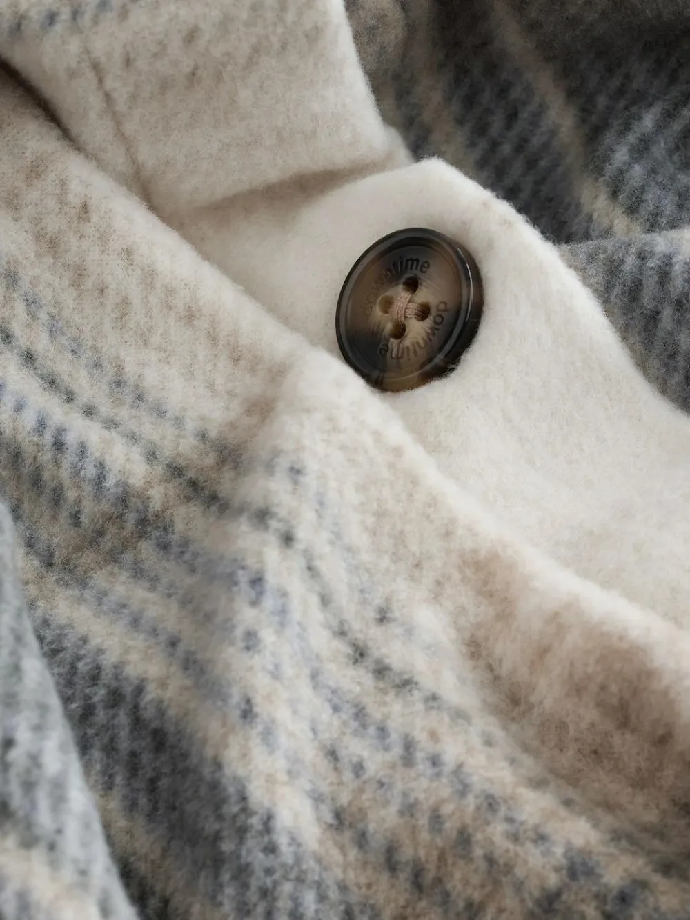 Best Next Polar Fleece Shacket Black/White Check