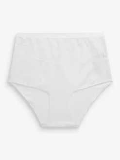 Hot Next Black/White Cotton Tummy Control Shaping High Waist Knickers 2 Pack