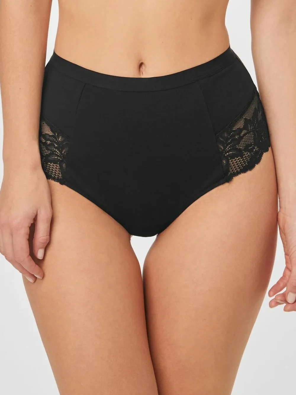 Next Black/White Cotton Tummy Control Shaping Thong Knickers 2 Pack^Women All Lingerie|Shapewear