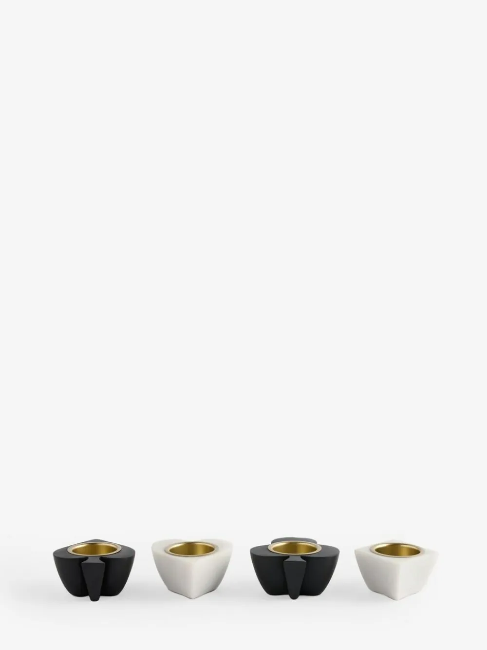 Hot Next Black/White Faux Marble Suit of Cards Tea Light Holders