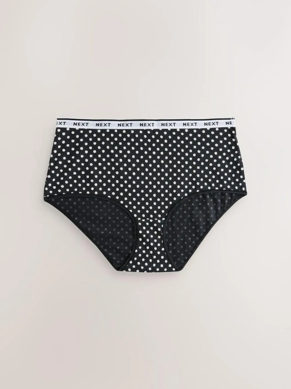Next Black/White Floral Print Midi Cotton Logo Knickers 4 Pack^Women All Lingerie|Panties