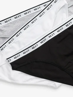 Next High Leg Cotton Logo Knickers 7 Pack^Women Panties|All Lingerie