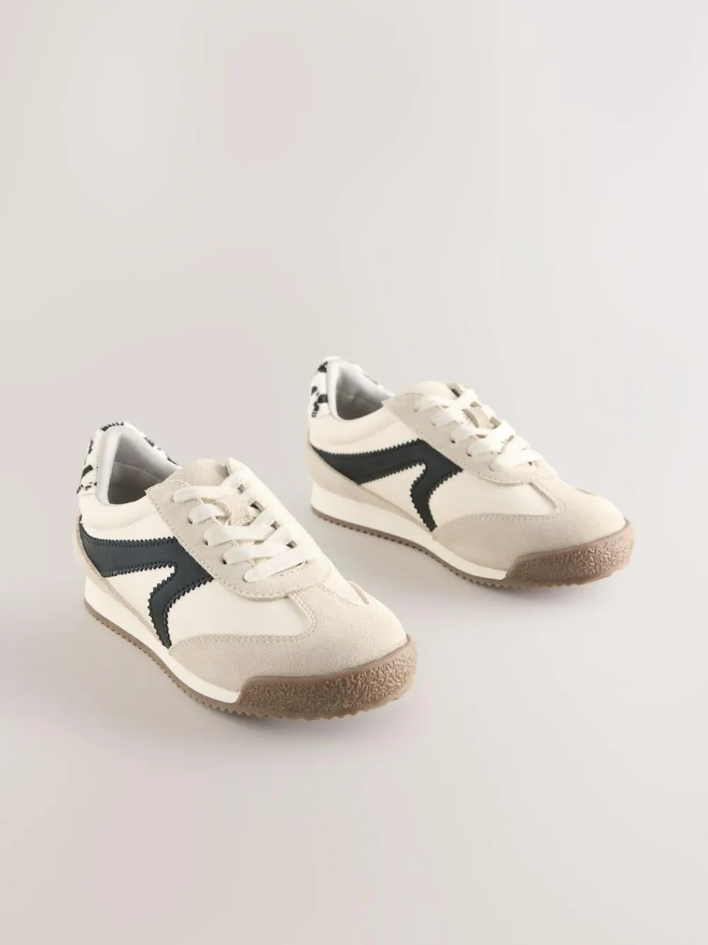 Best Next Lace Up Trainers Black/White