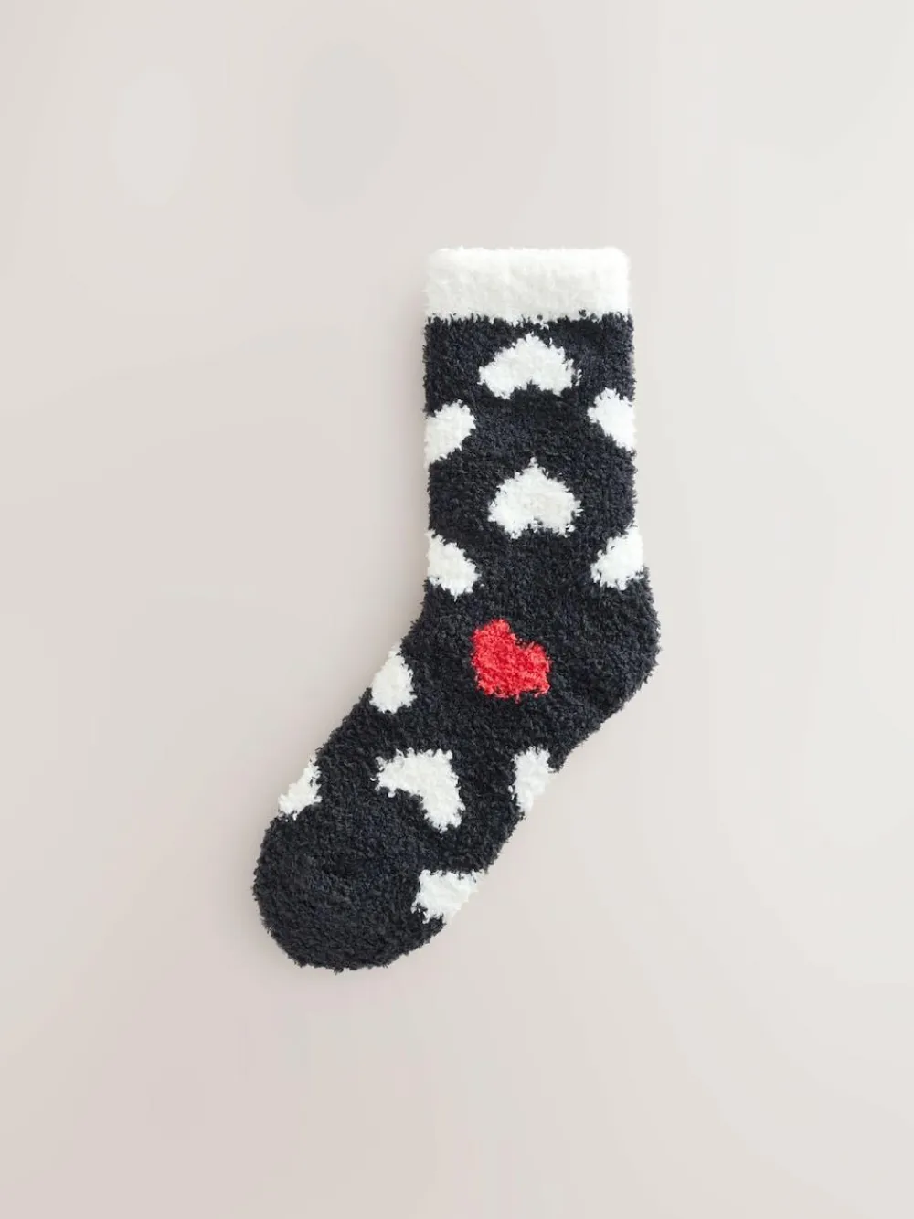 Best Next Cosy Ankle Socks 4 Pack Black/White Red Hearts