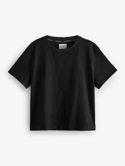 Next Black/White Short Sleeve 100% Cotton Pyjamas 2 Pack^Women Pyjamas|All Night & Lounge