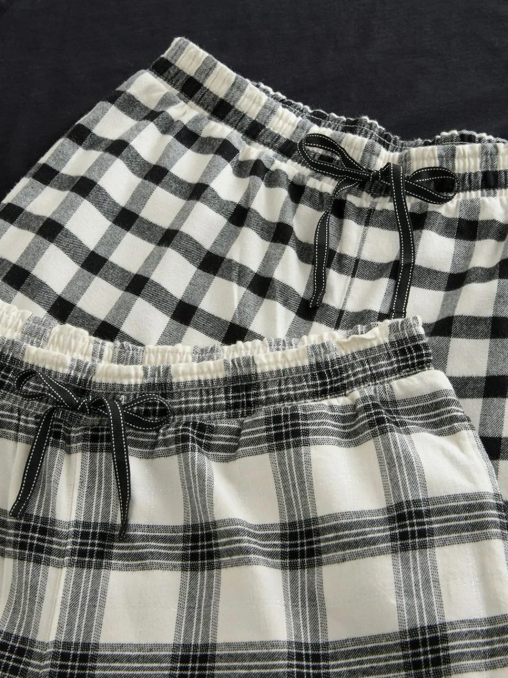 Next Black/White Short Sleeve 100% Cotton Pyjamas 2 Pack^Women Pyjamas|All Night & Lounge