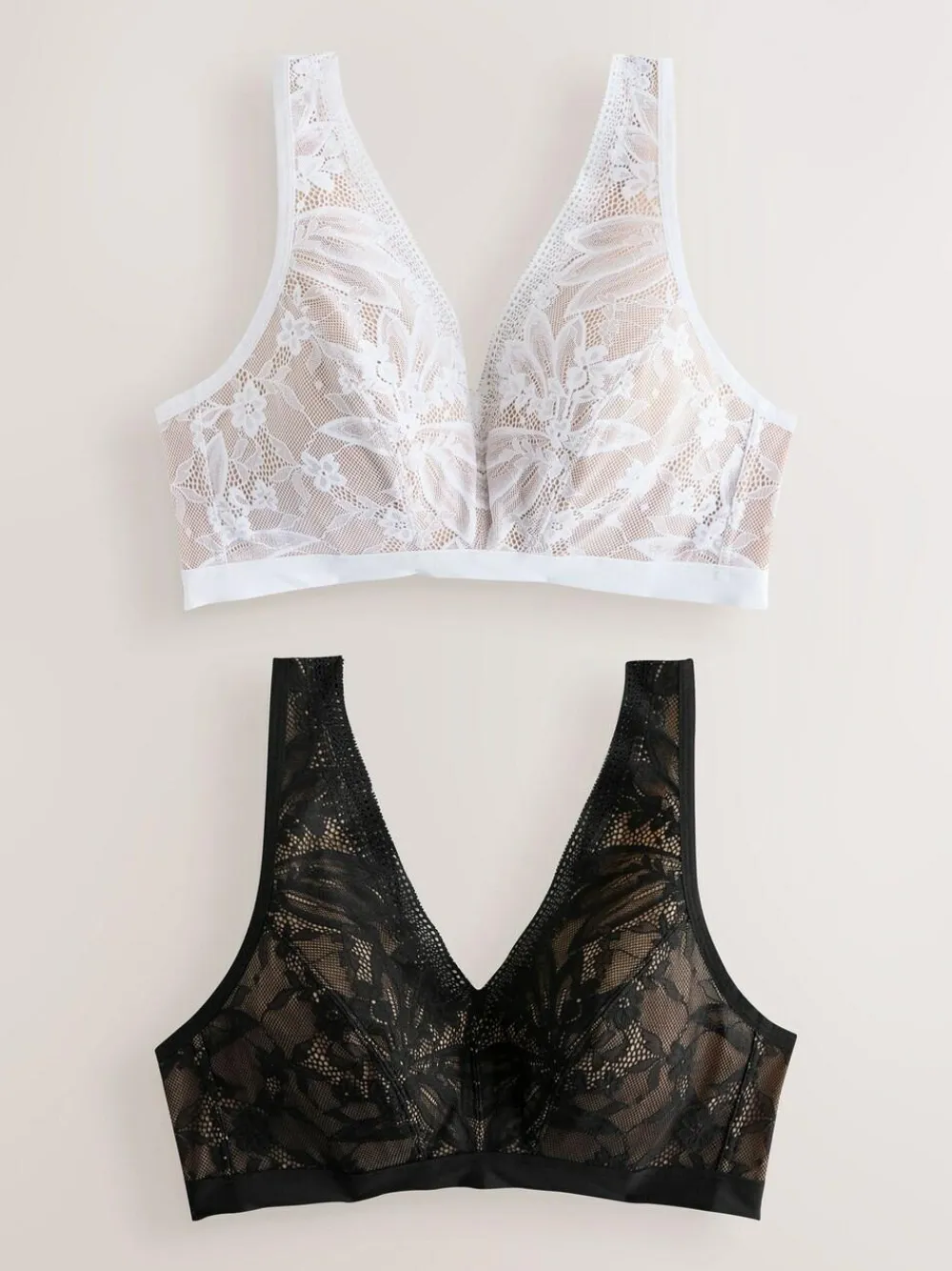 Next Black/White Total Support Non Pad Wire Ultimate Comfort Bras 2 Pack^Women Dd+ Range|Bras