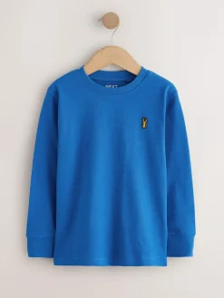Clearance Next Black/White/Blue Stag Logo Long Sleeve Cosy T-Shirts 8 Pack (3-16yrs)