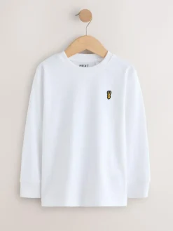 Clearance Next Black/White/Blue Stag Logo Long Sleeve Cosy T-Shirts 8 Pack (3-16yrs)