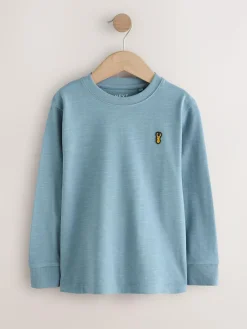 Clearance Next Black/White/Blue Stag Logo Long Sleeve Cosy T-Shirts 8 Pack (3-16yrs)