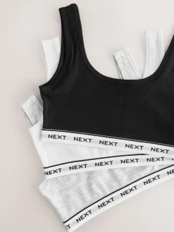 Next Black/White/Grey Crop Tops 3 Pack (5-16yrs)^ Bras & Crop Tops