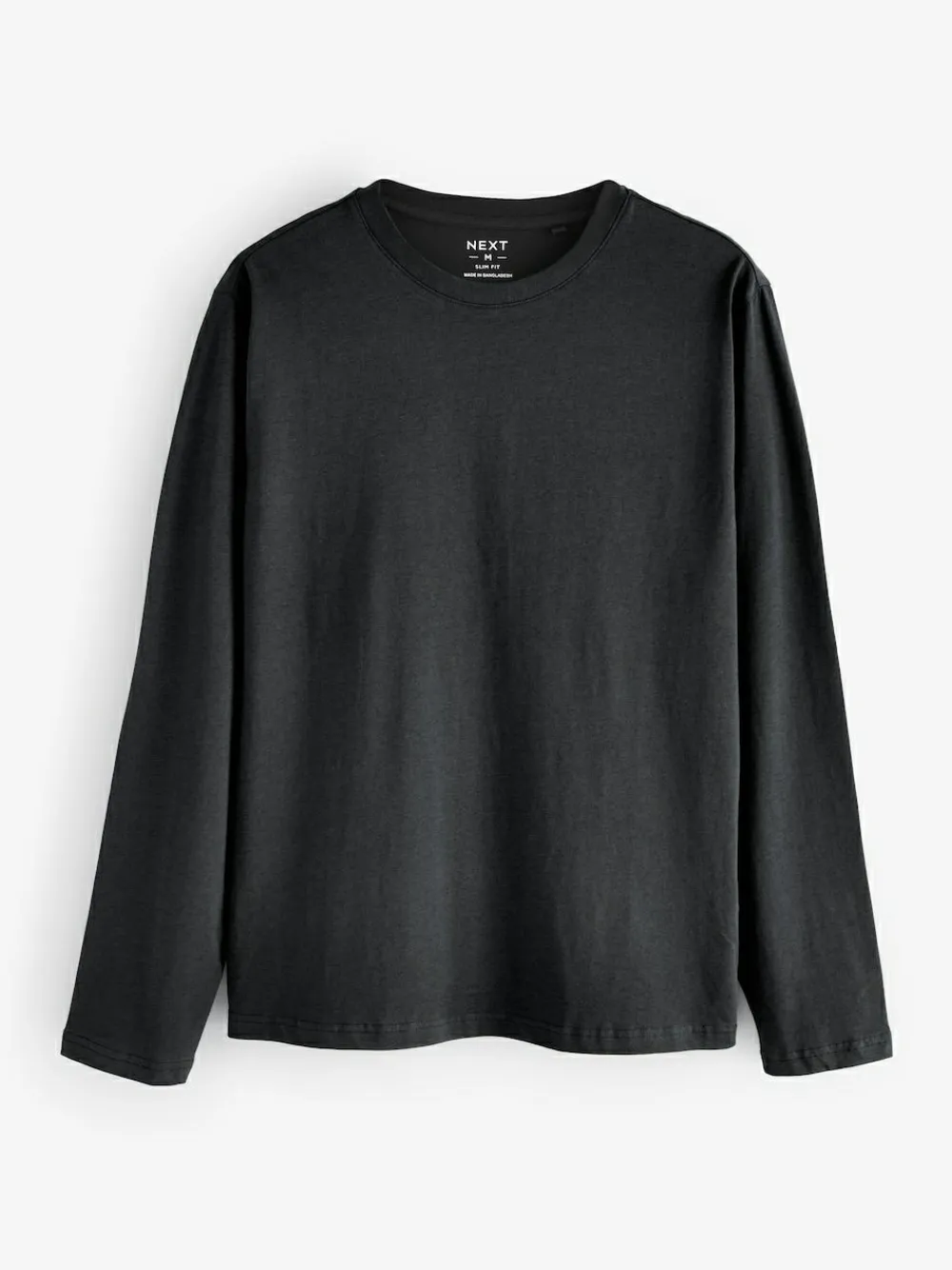 Outlet Next Black/White/Grey/Blue Slim Fit Regular Fit Long Sleeve 100% Cotton T-Shirts 5 Pack