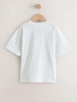 Discount Next Black/White/Grey/Khaki Relaxed Fit Short Sleeves T-Shirts 4 Pack (3-16yrs)