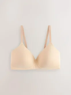 Online Next Black/White/Pastel Rose Nude Pad Non Wire DD+ Cotton Blend Ultimate Comfort Bras 3 Pack