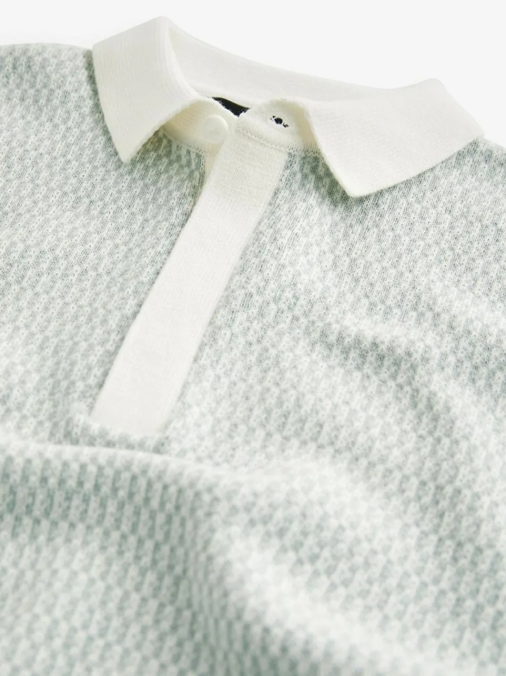 Next Blue 100% Cotton Short Sleeve Geo Pattern Polo Shirt (3-16yrs)^BOY Knitwear & Sweaters|Knitwear