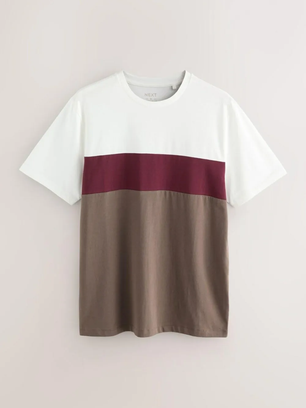 Next Regular Fit Colour Blocking T-Shirts 3 Pack Blue / Neutral / Green
