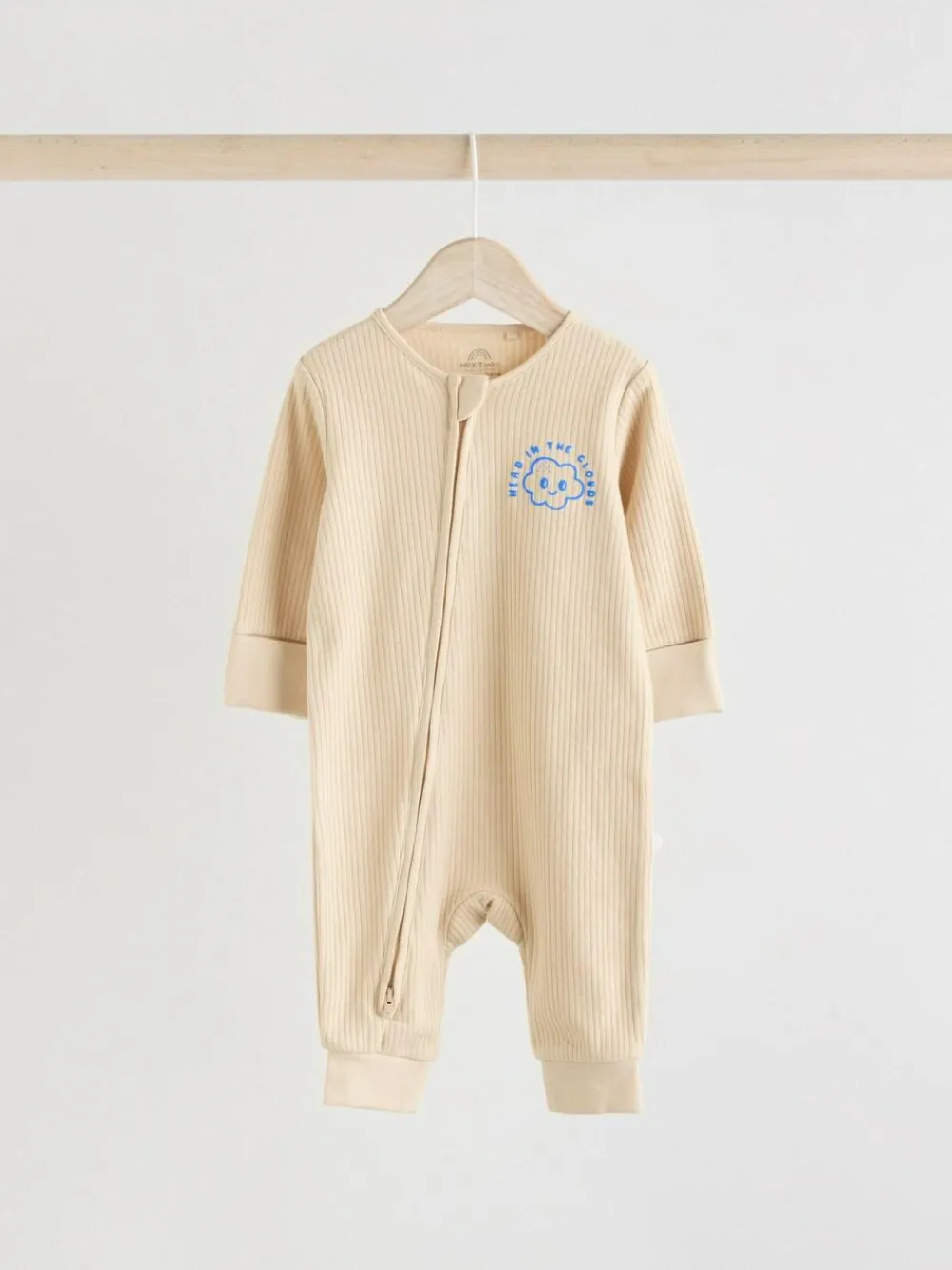 Next Blue 3 pack Baby Two Way Zip Footless Cotton Sleepsuits (0mths-3yrs)^BOY Nightwear|Nightwear