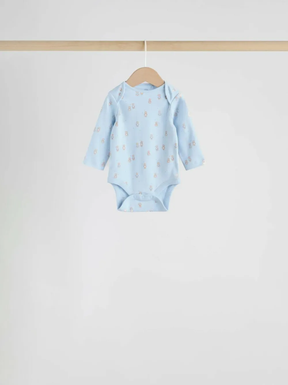 Clearance Next Blue 7 Pack Long Sleeved Baby Bear Bodysuit