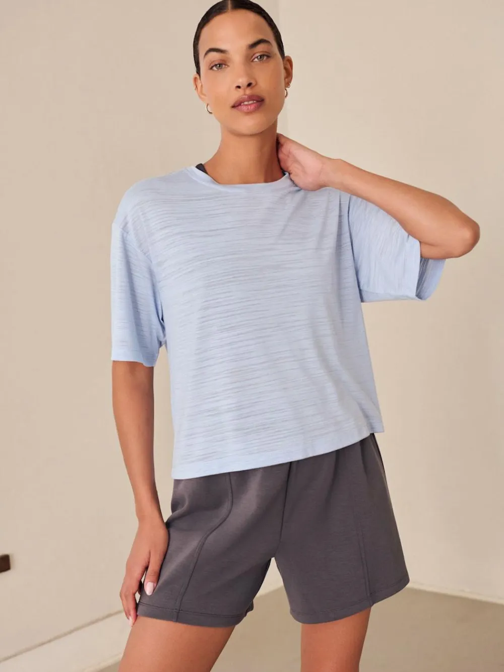 Best Next Active Crew Neck Lightweight Boxy Short Sleeve T-Shirt Blue