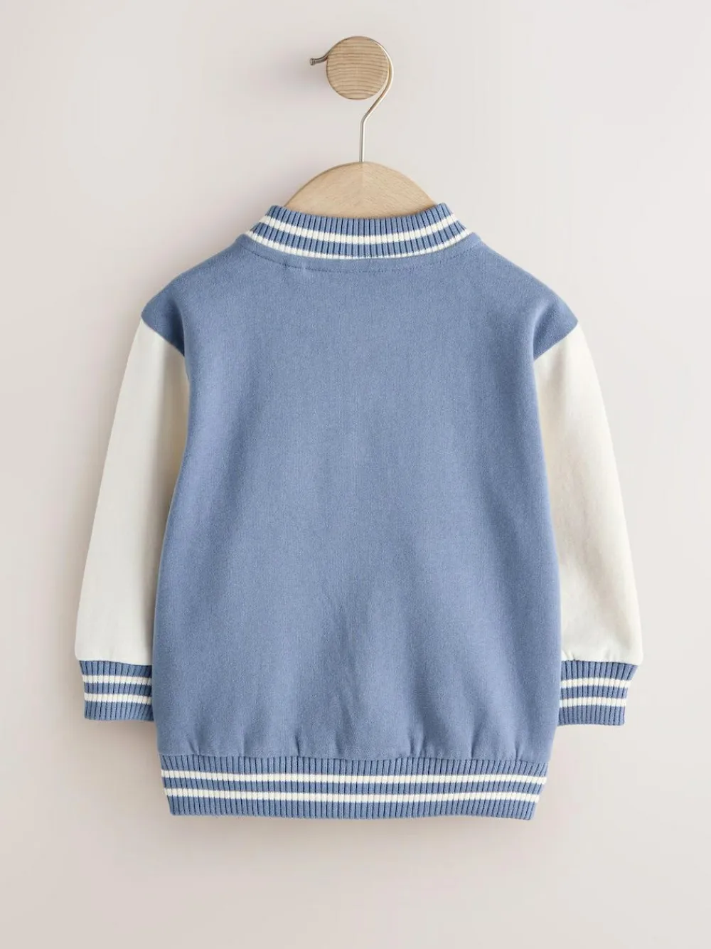 New Next Jersey Bomber Jacket (3mths-7yrs) Blue and Ecru
