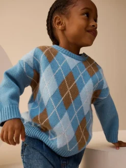 Next Knitted Crew Neck Cotton Jumper (3mths-7yrs)^BOY Cosy Club|Knitwear