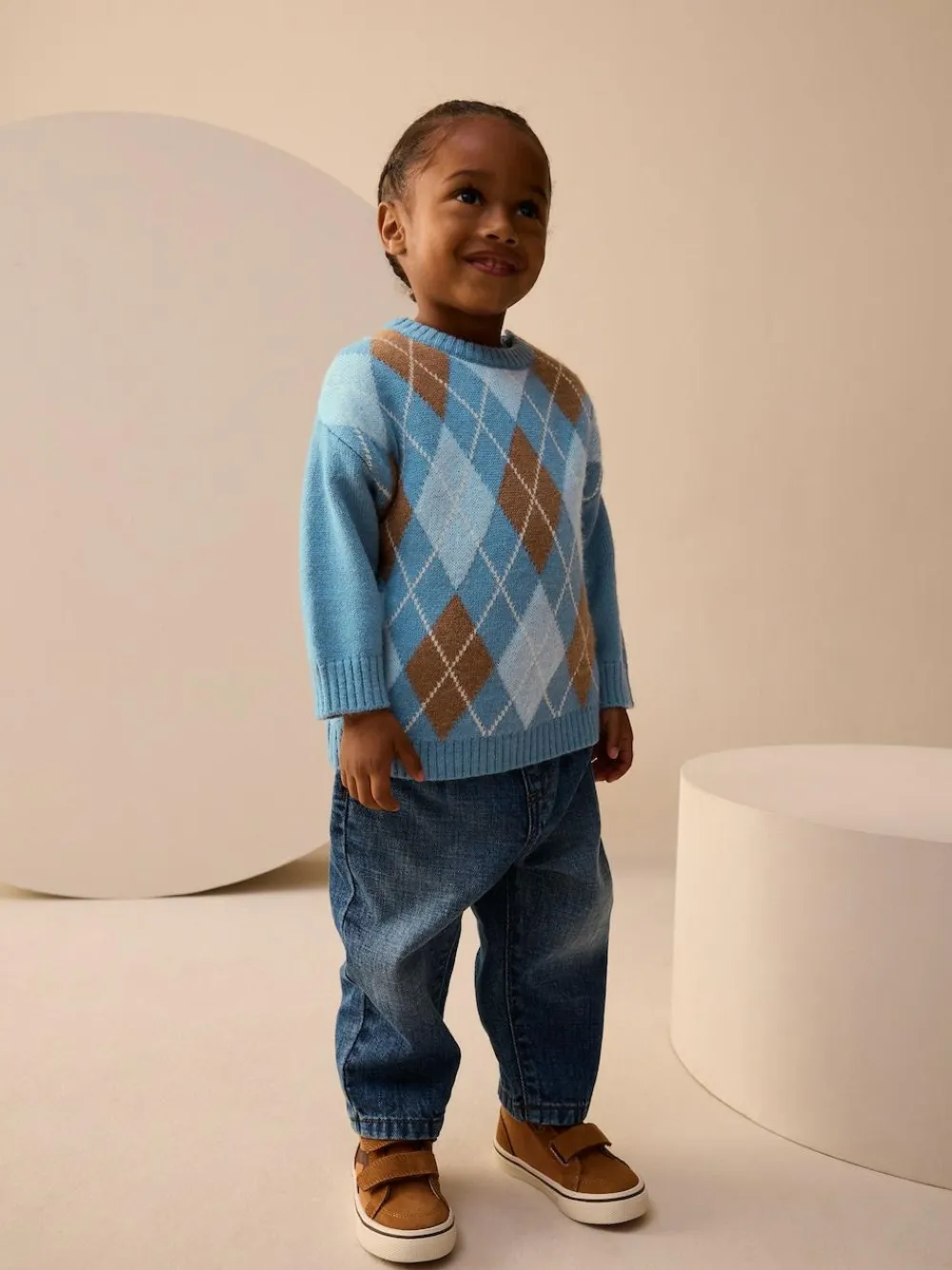 Next Knitted Crew Neck Cotton Jumper (3mths-7yrs)^BOY Cosy Club|Knitwear