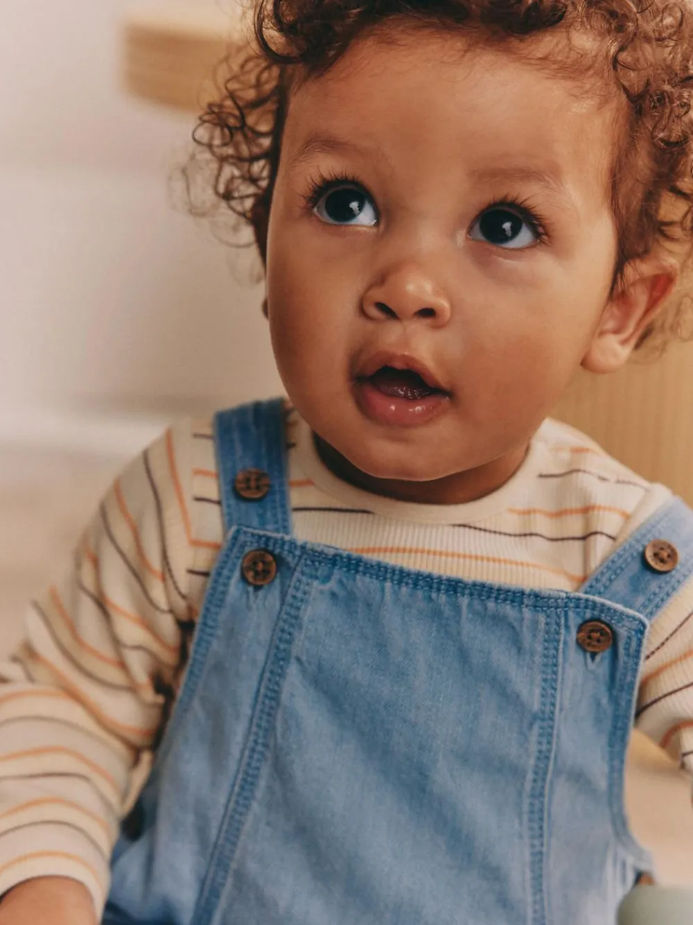 Hot Next Baby Denim Dungarees and Bodysuit Set (0mths-2yrs) Blue