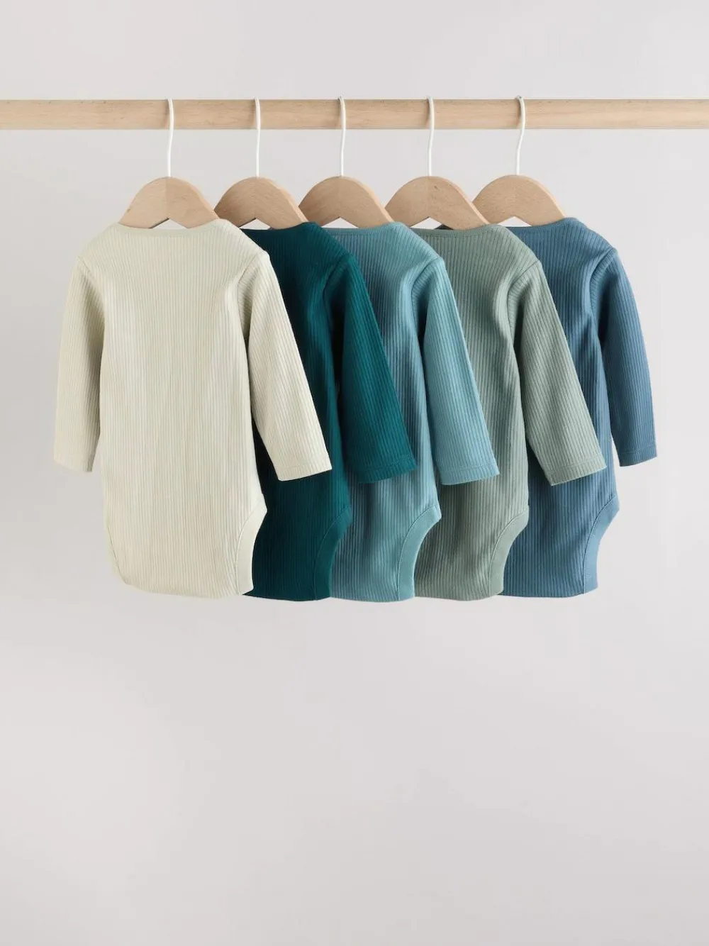 Next Blue Baby Long Sleeve Bodysuits 5 Pack^BOY Multipacks|Bodysuits & Vests