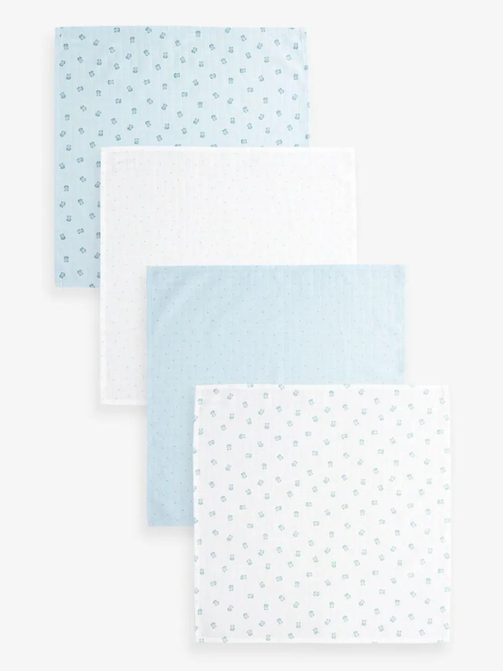 Clearance Next Baby Muslins Cloths 4 Pack Blue Bear